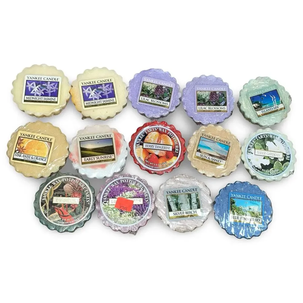 Lot of 14 Vintage Yankee Candle Wax Tarts Spring Summer Floral Beach Retired